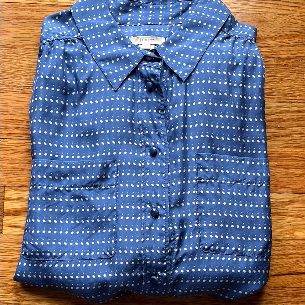 J. Crew Blue Polka Dot Men's Shirt